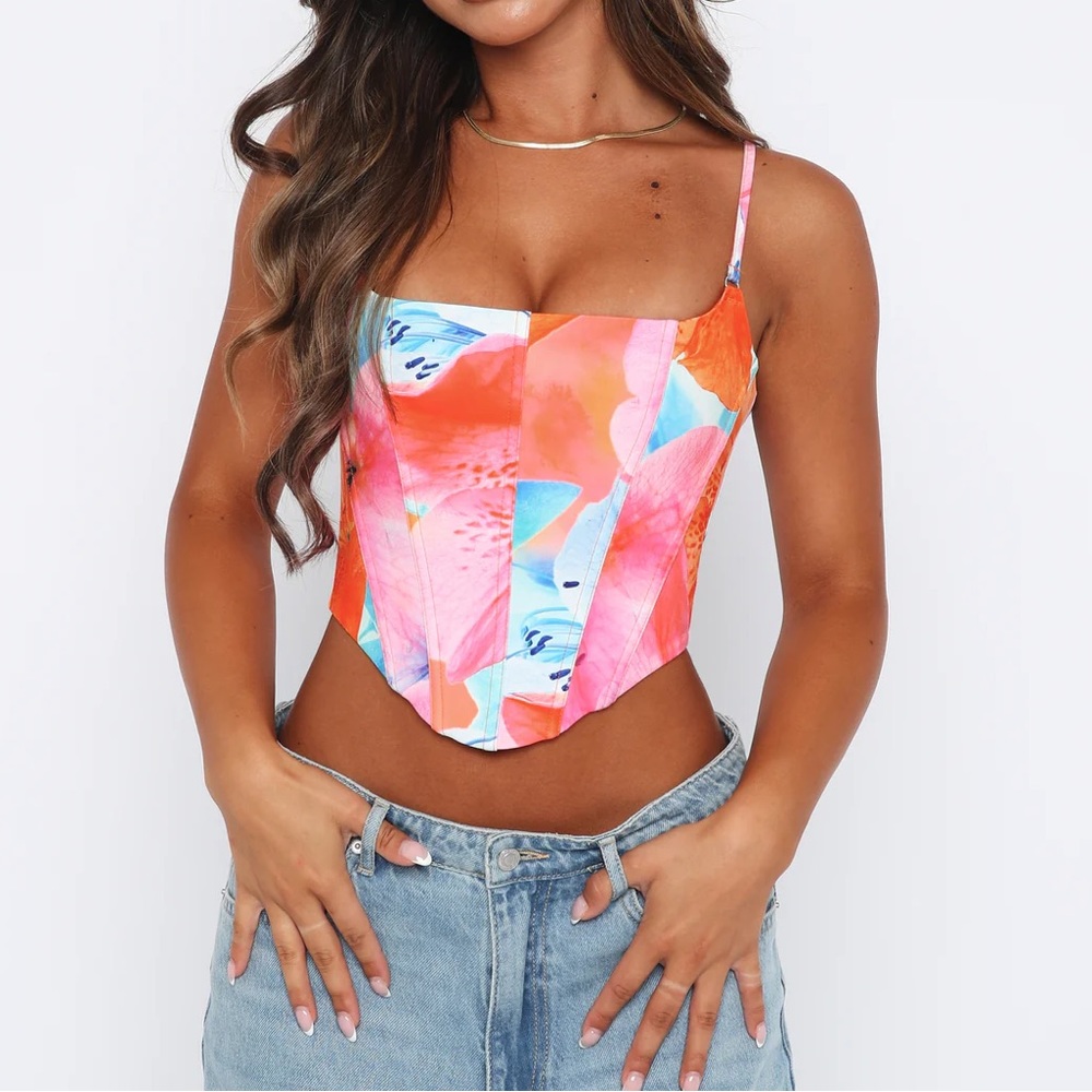 NWOT White Fox Boutique “Nothing New Bustier Tropical Lilly”